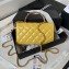 Chanel Shiny Crumpled Lambskin, Imitation Pearls & Gold-Tone Metal Clutch with Chain Bag AP3803 Yellow 2024