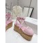 Prada Crochet wedge sandals 1XZ760 Pink 2024