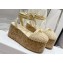 Prada Crochet wedge sandals 1XZ760 Beige 2024