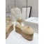 Prada Crochet wedge sandals 1XZ760 Beige 2024