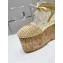 Prada Crochet wedge sandals 1XZ760 Beige 2024