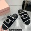 Miu Miu Crochet knit slides 5XX641 Black 2024