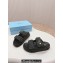 Prada Crochet Double Band Slide sandals Black 2024