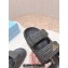 Prada Crochet Double Band Slide sandals Black 2024