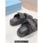 Prada Crochet Double Band Slide sandals Black 2024