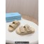 Prada Crochet Double Band Slide sandals Beige 2024