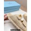 Prada Crochet Double Band Slide sandals Beige 2024