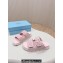 Prada Crochet Double Band Slide sandals Pink 2024