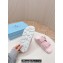 Prada Crochet Double Band Slide sandals Pink 2024
