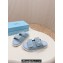 Prada Crochet Double Band Slide sandals Blue 2024