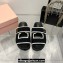 Miu Miu Crochet knit slides 5XX641 Black 2024
