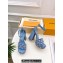 Louis Vuitton Heel 12cm Platform 3.5 Sandals Monogram Denim Light Blue 2024