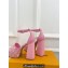 Louis Vuitton Heel 12cm Platform 3.5 Sandals Monogram Denim Pink 2024