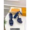 Louis Vuitton Heel 12cm Platform 3.5 Sandals Monogram Denim Dark Blue 2024