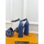 Louis Vuitton Heel 12cm Platform 3.5 Sandals Monogram Denim Dark Blue 2024