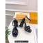 Louis Vuitton Heel 12cm Platform 3.5 Sandals Monogram Denim Black 2024