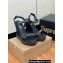 Christian Louboutin Heel 12cm Pyraclou Studded Spike Espadrilles wedge Sandals Black