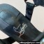 Christian Louboutin Heel 12cm Pyraclou Studded Spike Espadrilles wedge Sandals Black