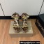 Christian Louboutin Heel 12cm Pyraclou Studded Spike Espadrilles wedge Sandals Leopard Print