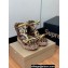 Christian Louboutin Heel 12cm Pyraclou Studded Spike Espadrilles wedge Sandals Leopard Print