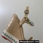 Christian Louboutin Heel 12cm Pyraclou Studded Spike Espadrilles wedge Sandals Croco Pattern Beige