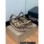 Christian Louboutin Heel 6cm Pyraclou Studded Spike wedge Sandals Leopard Print