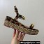 Christian Louboutin Heel 6cm Pyraclou Studded Spike wedge Sandals Leopard Print