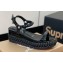 Christian Louboutin Heel 6cm Pyraclou Studded Spike wedge Sandals Patent Black