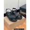 Christian Louboutin Heel 6cm Pyraclou Studded Spike wedge Sandals Patent Black