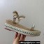 Christian Louboutin Heel 6cm Pyraclou Studded Spike wedge Sandals Croco Pattern Beige