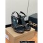 Christian Louboutin Heel 12cm Pyraclou Studded Spike Espadrilles wedge Sandals Python Pattern Black
