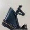 Christian Louboutin Heel 12cm Pyraclou Studded Spike Espadrilles wedge Sandals Python Pattern Black