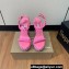 Christian Louboutin Heel 12cm Pyraclou Studded Spike Espadrilles wedge Sandals Patent Pink