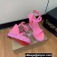 Christian Louboutin Heel 12cm Pyraclou Studded Spike Espadrilles wedge Sandals Patent Pink