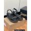 Christian Louboutin Heel 6cm Pyraclou Studded Spike wedge Sandals Python Pattern Black