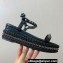 Christian Louboutin Heel 6cm Pyraclou Studded Spike wedge Sandals Python Pattern Black