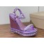 Christian Louboutin Heel 12cm nappa leather and strass Pyrastrass Espadrilles wedge Sandals Purple