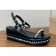 Christian Louboutin Heel 6cm nappa leather and strass Pyrastrass wedge Sandals Black