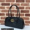 Gucci GG Marmont medium top handle bag 795218 matelassé chevron leather Black 2024
