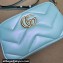 Gucci GG Marmont Small shoulder Camera Bag 447632 iridescent quilted chevron leather Blue
