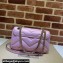 Gucci GG Marmont Small Shoulder Bag 443497 iridescent quilted chevron leather Pink 2024