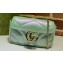 Gucci GG Marmont Super Mini Bag 476433 iridescent quilted chevron leather Green 2024