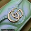 Gucci GG Marmont Super Mini Bag 476433 iridescent quilted chevron leather Green 2024