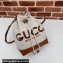 Gucci Small shoulder bag with Gucci print 772856 in Beige/Brown cotton linen canvas 2024