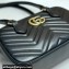Gucci GG Marmont small top handle bag 795199 matelassé chevron leather Black 2024