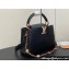 Louis Vuitton Lovelock chain Taurillon leather Capucines MM Bag Black 2024