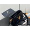 Louis Vuitton Epi leather Twist MM Bag M24765 Black with textile handle and Monogram Flowers 2024