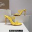 Christian Louboutin Heel 10.5cm Leather and PVC Spike Only Mules Yellow 2024