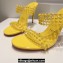 Christian Louboutin Heel 10.5cm Leather and PVC Spike Only Mules Yellow 2024