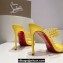 Christian Louboutin Heel 10.5cm Leather and PVC Spike Only Mules Yellow 2024